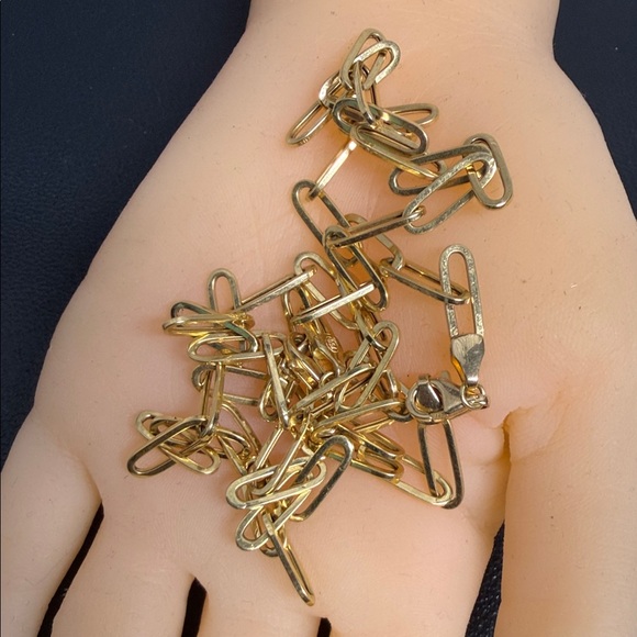 18K Paperclip Chain Necklace and Bracelet Set - Picture 8 of 14